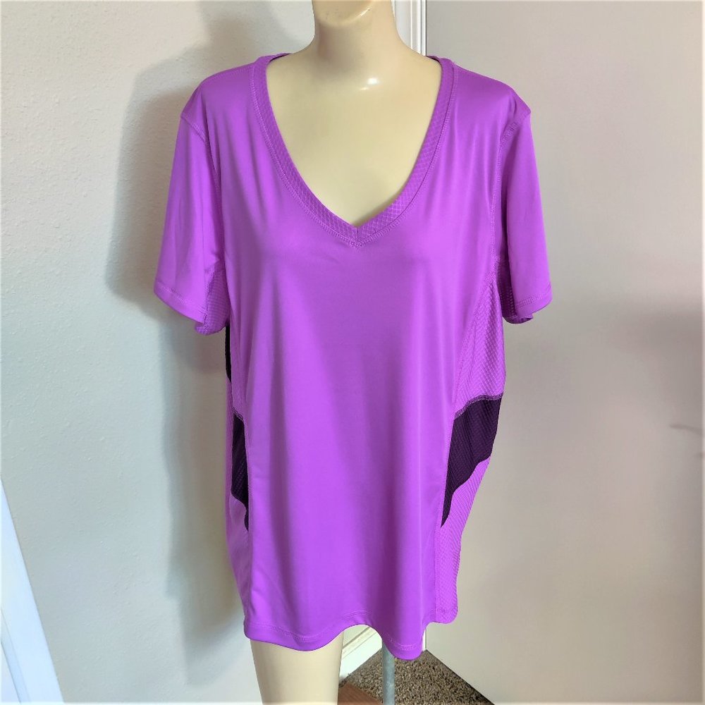 PLUS SIZE Tek Gear DriTek 2X Athletic Top Purple
